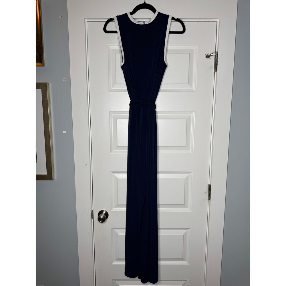 NWT Lauren Ralph Lauren Petite Large Navy Wide Leg Keyhole Neck Jumpsuit PL - Picture 3 of 7